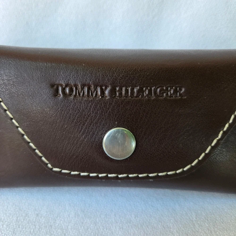 Tommy Hilfiger Sunglasses Semi Hard Case Brown Excellent Snap Case